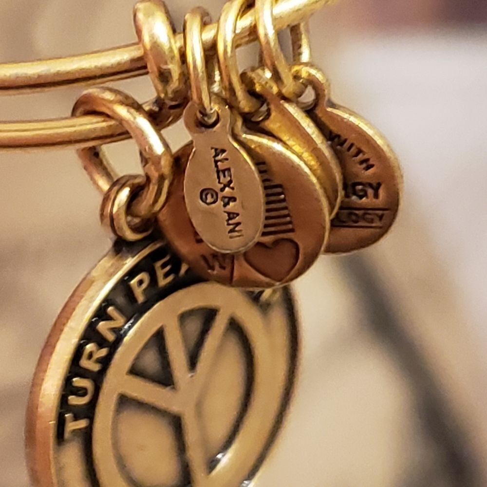 3 for $25 Alex and Ani Turn Peace Up Adjustable Bangle - Picture 6 of 6